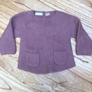 Zara Baby Girl Pink Sweater Sz 12-18 mo